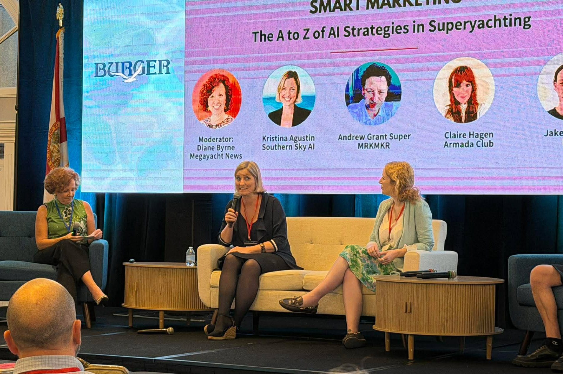 Kristina Agustin on the USSA Superyacht Summit AI panel, West Palm Beach